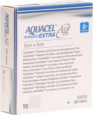 Повязка ранозаживляющая гидрогелевая с серебром стерильная 10шт/уп за 1 шт ConvaTec Aquacel Extra Ag