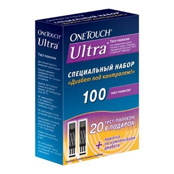 Тест-полоски Ван Тач Ультра 100 штук (OneTouch Ultra)