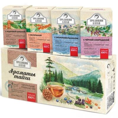 Купить Подарочный набор травяных чаев "Ароматы тайги" 4*50гр.