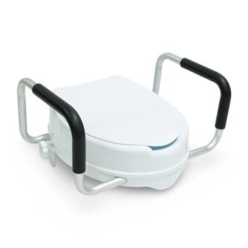 Насадка сиденье на унитаз с крышкой и поручнями 11 см