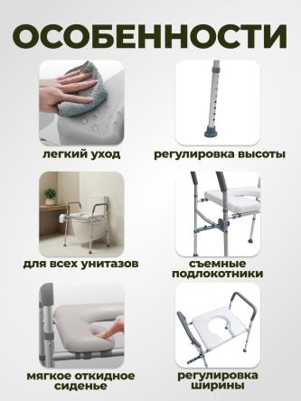 Купить Сиденье насадка на унитаз для пожилых после операции 1