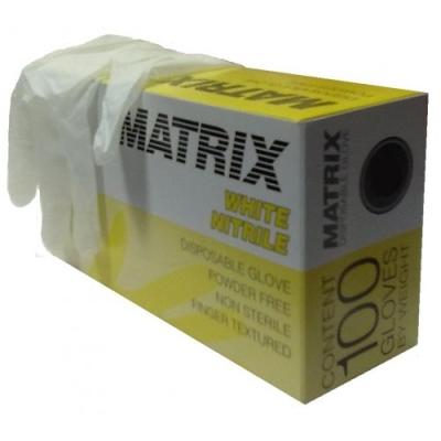 Перчатки нитриловые смотровые MATRIX White NITRILE 100шт. *