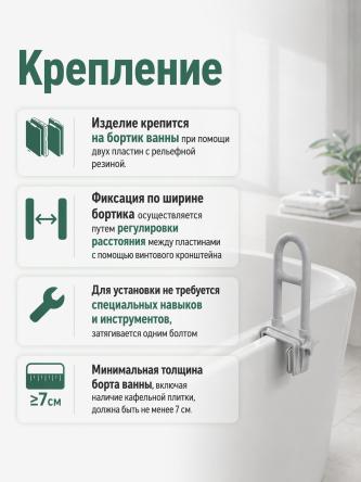 Купить Поручень для ванны на передний борт ванны арт. 10400 3