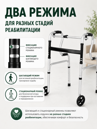 Купить Ходунки для пожилых шагающие складные на колесах Retorsa 2