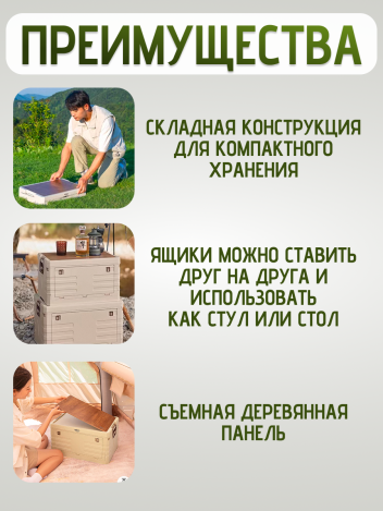 Ящик для хранения и кемпинга складной пластиковый