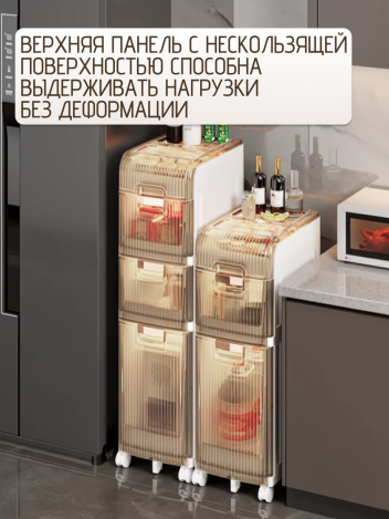 Тумба в ванную узкая пластиковая 3 ящика