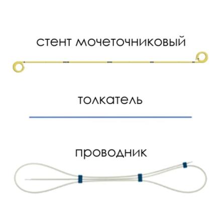 Купить Мочеточниковый стент c покрытием Urotech Yellow Star двухпетлевой  универсальная длина 22-30 см 2