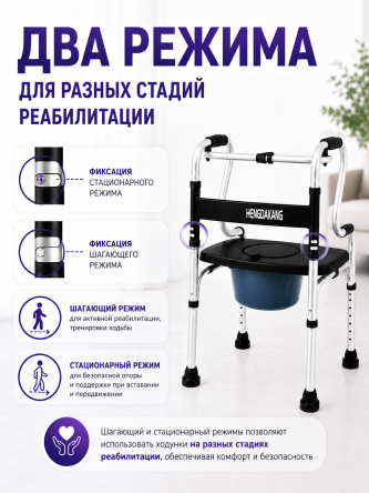 Купить Ходунки для пожилых с санитарным устройством на колесах Retorsa 3
