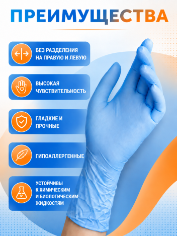 Перчатки нитриловые одноразовые медицинские 100 шт
