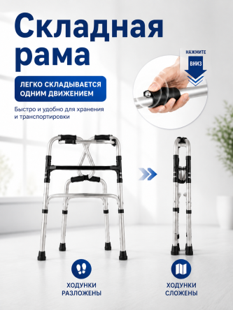 Купить Ходунки для пожилых шагающие складные Retorsa 5