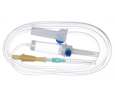 Система инфузионная для переливания растворов с пластиковым шипом из ABC 21G 0,8х40 мм луер-слип   TIANJIN MEDICAL