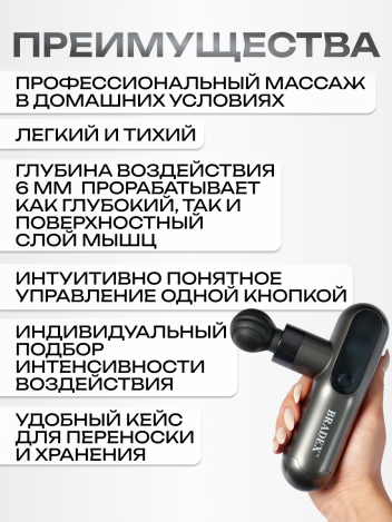 Массажер перкуссионный пистолет для тела с кейсом