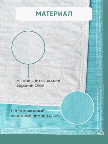 Многоразовая впитывающая пеленка BESIDE ПВХ 80x90см голубая