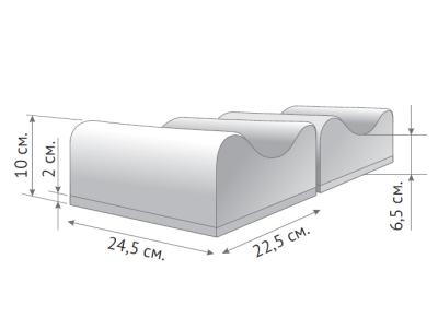 Подушка под ноги OrtoCorrect 2 блока 24.5*22.5 см валики 10-12 см