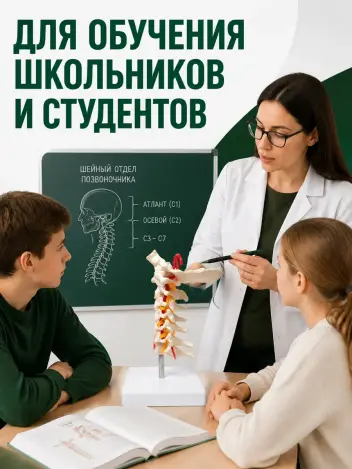 Анатомическая модель шейных позвонков макет позвоночника Retorsa