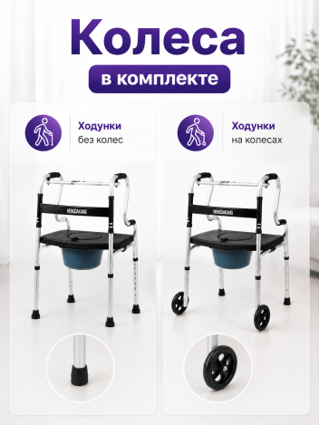 Ходунки для пожилых с санитарным устройством на колесах Retorsa