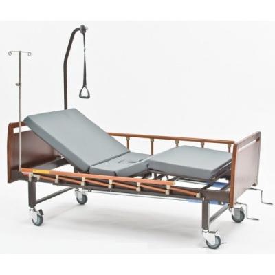 Кровать медицинская функциональная с туалетным устройством E-8 (премиум, под дерево) MM-16