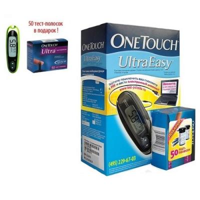Купить Глюкометр OneTouch Ultra Easy (Уан Тач Ультра Изи) (в подарок тест-полоски 50 шт.)