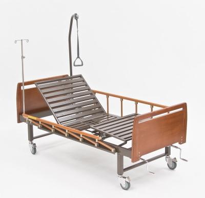 Кровать медицинская функциональная с туалетным устройством E-8 (премиум, под дерево) MM-16