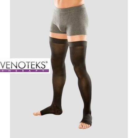 Купить Чулки Venoteks с силиконовым фиксатором с открытым носком (26-32 mm.Hg.), арт. 202 - для мужчин * 1