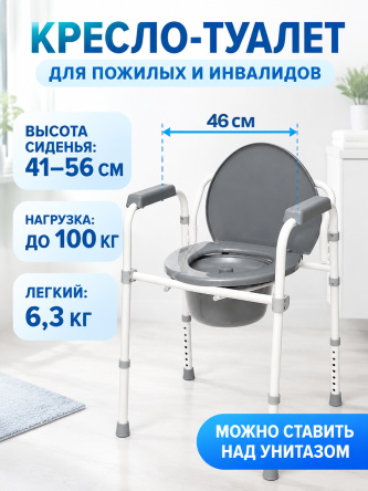 Купить Кресло туалет для пожилых и инвалидов WC500 0