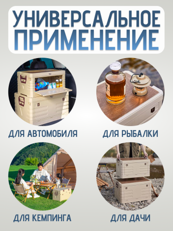 Ящик для кемпинга и хранения складной пластиковый