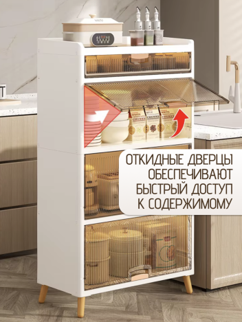 Тумба прикроватная белая на ножках с 2 ящиками