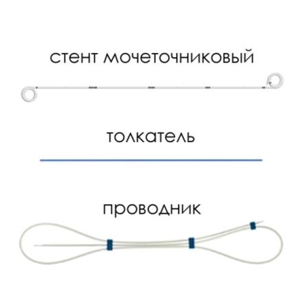 Купить Мочеточниковый стент Urotech White Star набор, двойной завиток, открытый тип, проводник 2