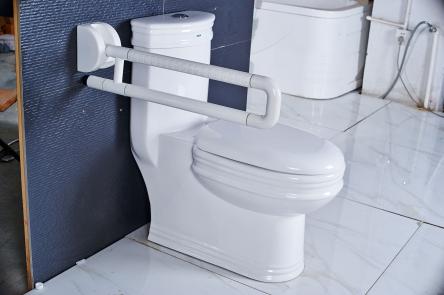 Купить Поручень для туалета и ванной откидной U-образный с флуоресцентными вставками сталь нейлон  65 см 1W014