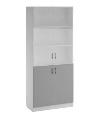 Шкаф для документов ЛДСП, двухстворчатый, дверцы стекло/ЛДСП, 800х382х1860 мм