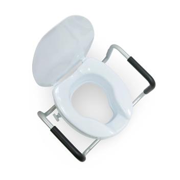 Насадка сиденье на унитаз с крышкой и поручнями 14 см