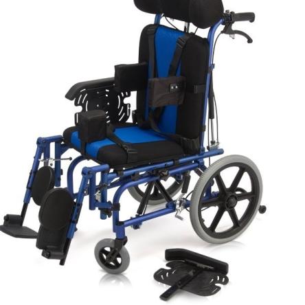 Купить Кресло-коляска для больных ДЦП FS958 Black-blue 6
