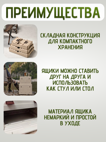 Ящик для хранения и кемпинга пластиковый складной