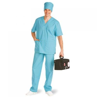 Купить Костюм хирургический  спанбонд  (рубашка и брюки)  пл 42г/м2 голубой