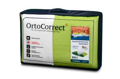 Подушка анатомическая OrtoCorrect Comfort (с двумя наволочками)