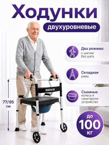 Ходунки для пожилых с санитарным устройством на колесах Retorsa