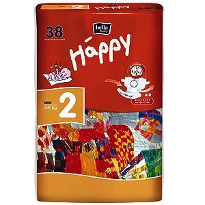 Подгузники для детей Bella Baby Happy Mini вес 3-6 кг. 38шт.