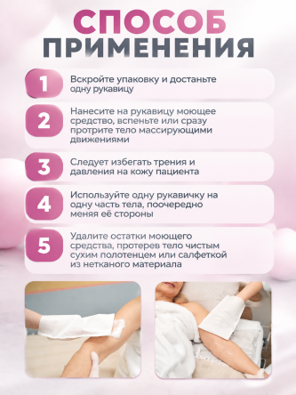 Купить Рукавицы для мытья лежачих больных сухие BESIDE 15,5х26 см 50 шт 4