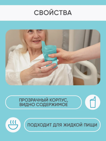 Стакан-поильник для взрослых с крышкой-носиком 200мл BESIDE