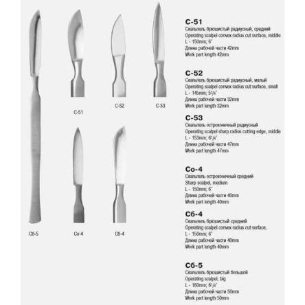 Купить Скальпель брюшистый средний Сб 150х40 П-С-З (металл) 2
