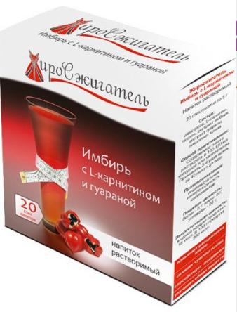 Купить Жиросжигатель "Имбирь с L-карнитином и гуараной" напиток растворимый, 20 стик/п. х 5,0 г 1