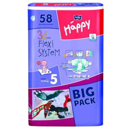Купить Bella подгузники Baby Happy Junior, для детей весом 12-25кг (58шт.) 1