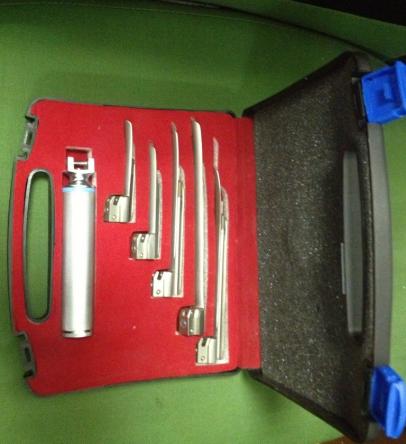 Ларингоскоп (комплект с 5 клинками прямые) фиброоптический опти-волоконный