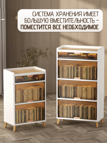 Тумба прикроватная белая на ножках с 2 ящиками