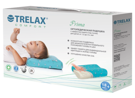 Купить Детская ортопедическая подушка под голову Trelax  PRIMA 1
