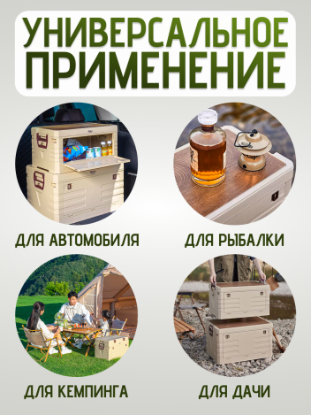 Ящик для хранения и кемпинга складной пластиковый