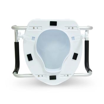 Насадка сиденье на унитаз с крышкой и поручнями 14 см