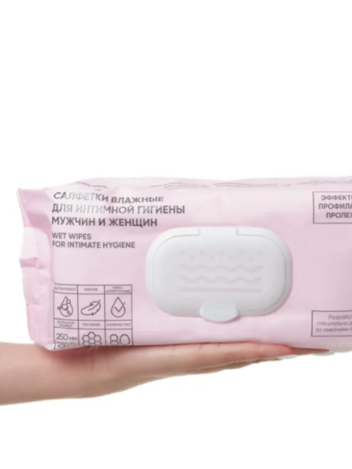 Салфетки влажные очищающие 25*23см BESIDE 80 шт/уп