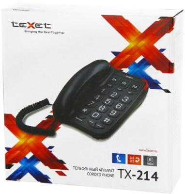 Телефонный аппарат для слабослышащих и слабовидящих  teXet TX-214