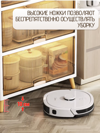 Тумба прикроватная белая на ножках с 2 ящиками